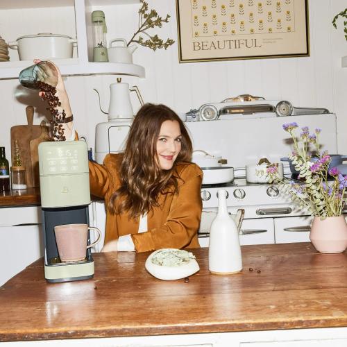 B - Perfect Grind Programmable Single-Serve Coffee Maker with Built-In Grinder, Fresh Ground Brewing, Touch Controls, Reusable Filter, Compact Countertop Design (Sage Green)
