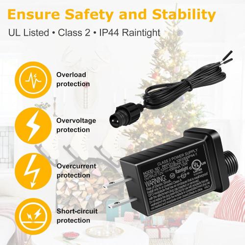 inShareplus 12V 1A LED Class 2 Power Supply, 12W IP44 AC100-120V Waterproof Adapter Driver, LED Transformer Replacement for Christmas Tree, String Light, Lawn Lamp, Inflatable Device