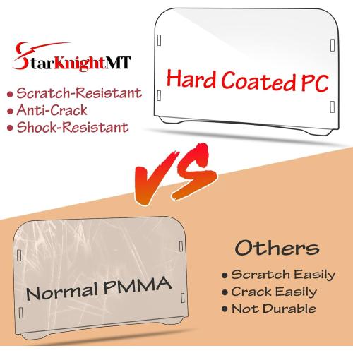 StarknightMT Scratch-Resistant UTV Front Full Windshield Compatible with Polaris RZR 800 S 800 2008-2014, 4 800 2010-2014, 900 XP 2011-2013, 4 900 2012-2014, 570 2012-2018