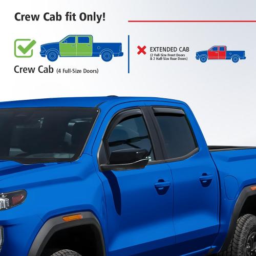 Goodyear Shatterproof side Window Deflectors, Rain Guards, Window Visors for Cars, Vent Deflector, Car Accessories