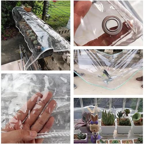 3x6ft Clear Tarps Heavy Duty PVC Vinyl 14 Mil Thick Tarpaulin, Glass Tarpaulin with Metal Grommets, Protects Against Water, UV-Ray, Tear, Cold Weather Resistan for Greenhouse Balcony Garden