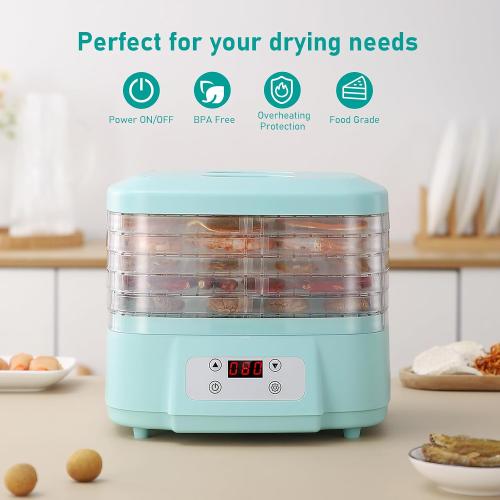 Color Blue Food Dehydrator 5 Trays Adjustable Temperature Fruit Meat Dehydrator For Jerky Machine