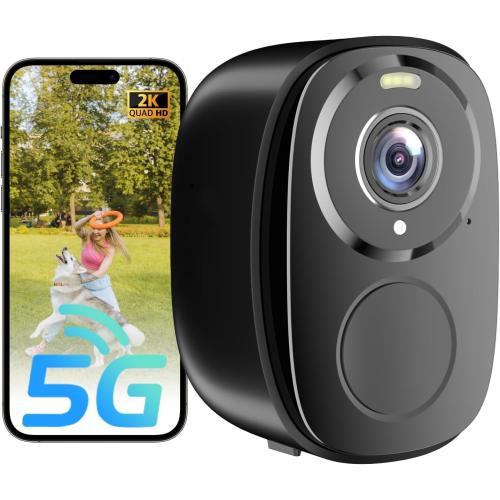 5G/2.4G WiFi Security Cameras Wireless Outdoor, 2K 5G Security Camera with AI Motion Detection, Color Night Vision, Siren, IP65, 2-Way-Audio, Support Alexa&Google Assistant, Cloud/SD (1)