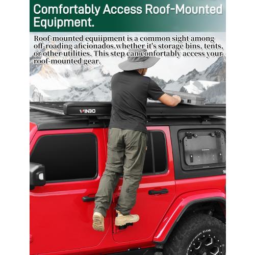 Wrangler Door Hinge Step for Jeep Wrangler 2007-2023 JK JKU JL JLU & Gladiator JT Door Hinge Foot Pegs Roof Step 1 Pack