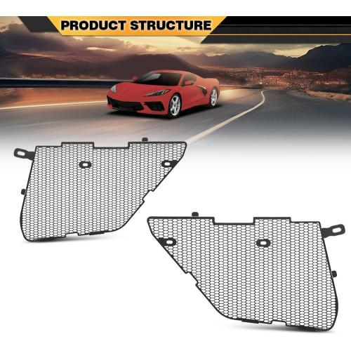 Front Grill Covers Radiator Guard Compatible with Chevy Corvette C8 2020-2024, Not Fit for Z06 Models, for Z51 Models