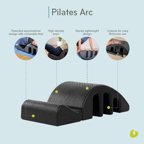 Black Balanced Body Pilates Arc, Step Barrel for Spine Exercises, Balance, Core Strengthening, and Stretching, Spine Corrector, Reformer Wedge, Fitness Training Tool, Pilates Equipment