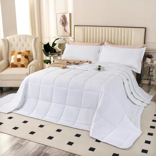 White 128x120 Oversized King Plus Comforter, 128x120 Extra Large King Size Quilts 3 Pieces, Lightweight Reversible All Season Down Alternative Duvet Insert Comforter with 8 Corner Tabs -White