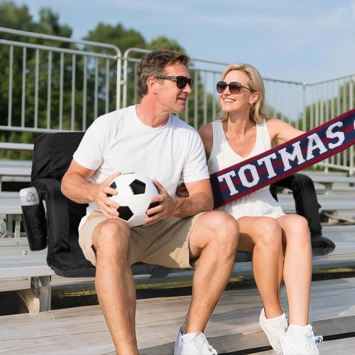 Sportneer Stadium Seats with Back Support: 2.5'' Thick Comfy Cushion 6 Adjustable Angle Bleacher Seat with Armrest - 2 Large Pockets, 2 Cup Holders Stadium Chair for Sport Events Concerts Parks