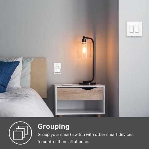 Kasa Smart Switch 2-Gang HS200-2, Single Pole,Neutral Wire Required, 2.4GHz Wi-Fi Light Switch Compatible with Alexa and Google Home, UL Certified, No Hub Required, White (no test)