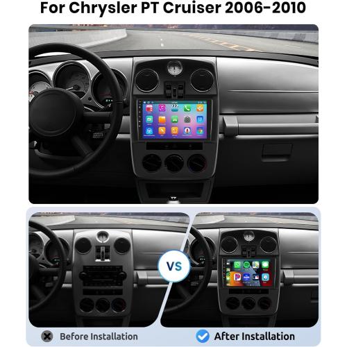 [8 CORE 2G 64G] Car Radio for Chrysler PT Cruiser 2006-2010 with Wireless Carplay/Android Auto, 9 Inch Android 13 IPS Touch Screen Car Stereo, Bluetooth, GPS Navi, WiFi, SWC, DSP   Backup Camera