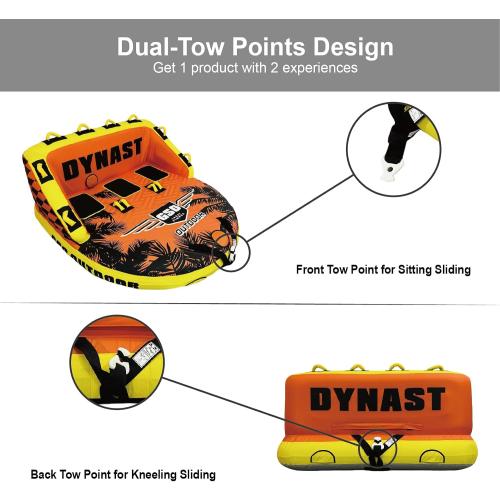 GSO Big Water Sport Towable Tube for Boating, Pull Behind Flying Tube for Boat Inflatable, with Dual Tow Points, Towable Water Pad, Enhanced Durability for Boating Tubes