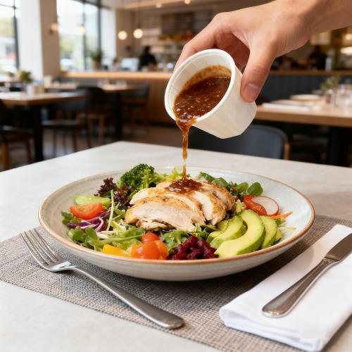 Disposable Sauce Cups 2.5oz,100 Count, Disposable Paper Condiment Cups with Lids, Ketchup Cups for Medication, Pills, Desserts, Samples and Sauce (White)