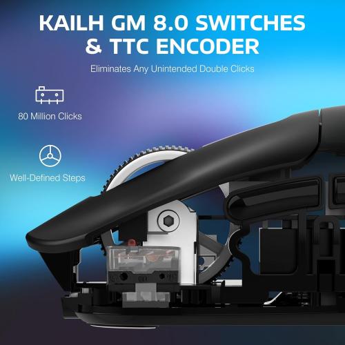 ATTACK SHARK X3 Lightweight Wireless Gaming Mouse with Tri-Mode 2.4G/USB-C Wired/Bluetooth,Up to 26K DPI, PAW3395 Optical Sensor,Kailh GM8.0 Switch,5 programmable Buttons for PC/Win/Mac(Black)