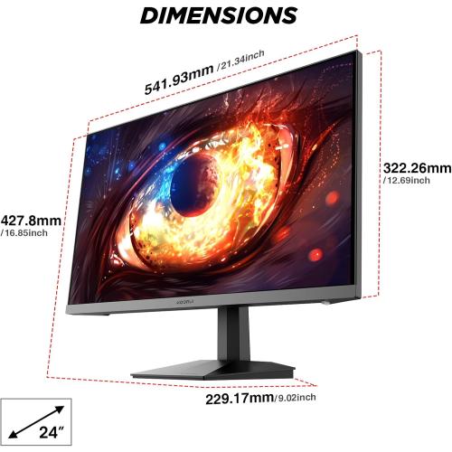 24 FAST IPS COMPUTER KOORUI ,Gaming Monitor, 24 Fast IPS Computer Monitor, 200Hz FHD HDR400 Display, 1ms PC Screen, 90% DCI-P3 Color Gamut, Adaptive Sync, Ultra Slim Frame, VESA Mountable, HDMI 2.0, DP 1.4, G2411P