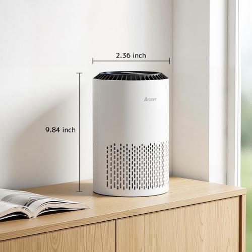 AROEVE Air Purifiers for Bedroom with Sleep Mode Speed Control-MK01A(White)