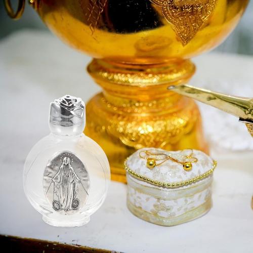 VILLCASE 2pcs Glass Holy Water Bottle, Decorative Bottles Holy Water Container, Religious Empty Oil Containers for Catholic Christian Party Church