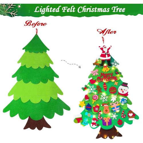 TOBEHIGHER Felt Christmas Tree - 3.4 FT Toddler Christmas Tree for Kids with 35 Ornaments, DIY Xmas Gifts for Kids, Wall Hanging Christmas Decorations, Wall Tree