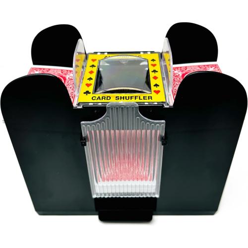 Brybelly Automatic Card Shuffler 6 Deck - Battery Operated Card Shuffler for Standard-Size Cards - Single Button Operated Card Shufflers for Poker, Blackjack, Canasta and Other Card Games