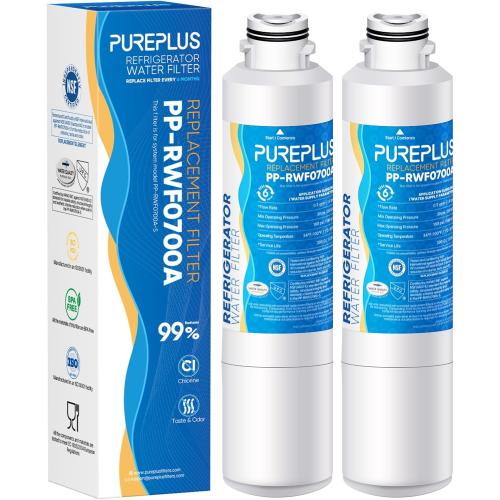 PUREPLUS DA29-00020B Replacement for Samsung RF28HMEDBSR, RF263BEAESR, HDX FMS-2, HAF-CIN/EXP, RF4287HARS, PL-200, RFG297HDRS, RF28HFEDBSR, DA97-08006A 469101 RWF0700A Refrigerator Water Filter, 2PACK