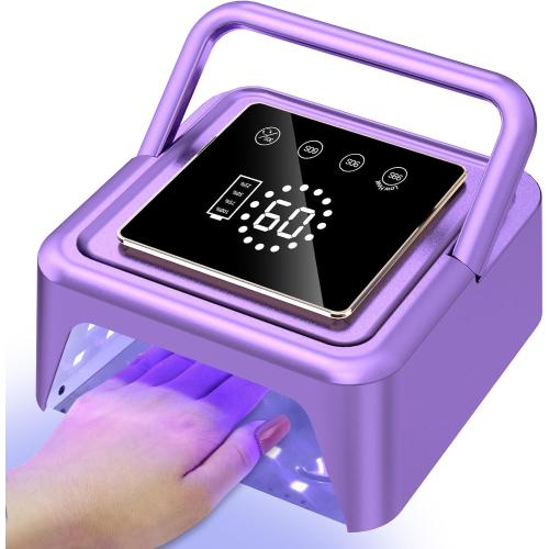 UV Nail Lamp 108W, UV Light for Gel Nail Polish, Cordless LED Nail Lamp with 36 Beads & Touch Display, Nail Light with 4 Timer Mode & Auto Sensor, Fast Curing Nail Dryer for Salon & Home, Purple