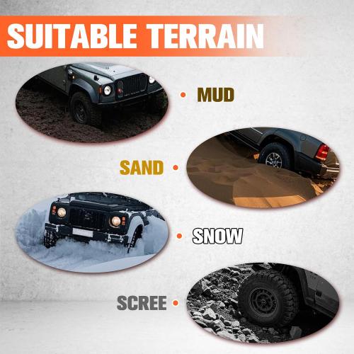 YATOINTO Off-Road Traction Boards, Recovery Boards for 4WD Mud,Sand,Snow,Rock Tracks.4X4 Pair Recovery Tracks Tire Traction Mats with 2 Straps&Storage Bag for RV Truck Jeep SUV,Orange
