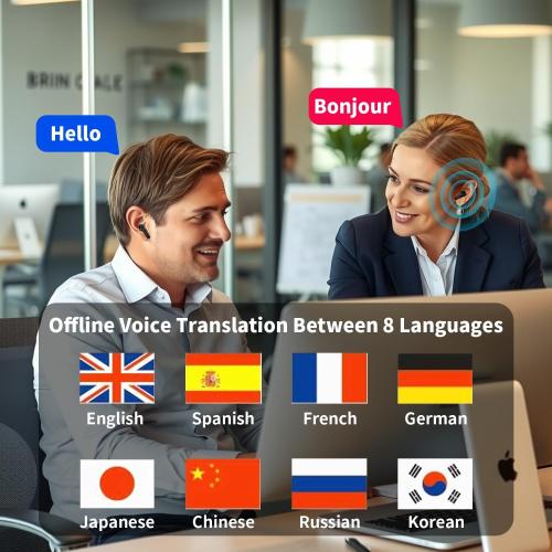 A17 Pro 3 in 1 Real Time Translator Earbuds, 144 Languages, Wireless Bluetooth, Black