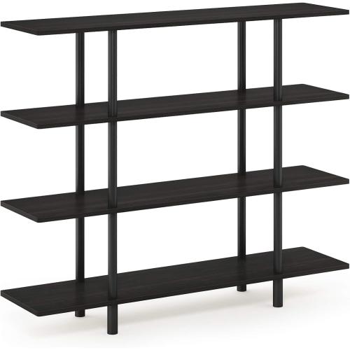 Furinno Turn-N-Tube 4-Tier Wide Display Shelf, Espresso/Black