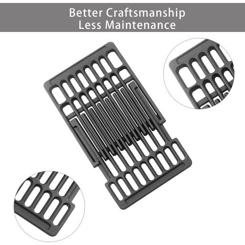 Adjustable Cast Iron Grill Grates, Universal Cooking Grid Grates Replacement for Gas Eletric Grill, Extends from 14 to 20 L, 8 Wide, 3 Pack