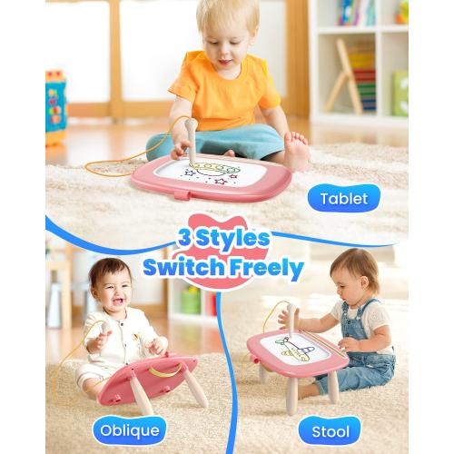 Magnetic Drawing Board, Toddler Girl Toys for 1-3 Year Old, Doodle Board Learning and Educational Kids Toys for 1 2 3 Year Old Baby Birthday GIF- Pink