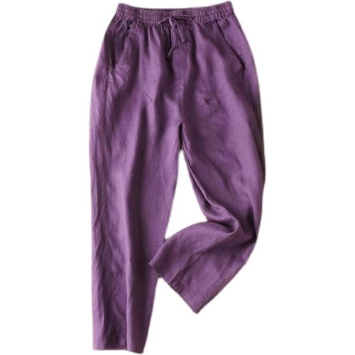 Size M Women's Wide Leg Spring/Summer Linen Casual Loose Pants