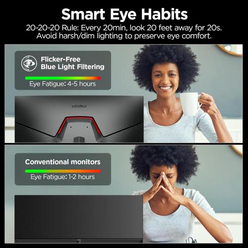 24 FAST IPS COMPUTER KOORUI ,Gaming Monitor, 24 Fast IPS Computer Monitor, 200Hz FHD HDR400 Display, 1ms PC Screen, 90% DCI-P3 Color Gamut, Adaptive Sync, Ultra Slim Frame, VESA Mountable, HDMI 2.0, DP 1.4, G2411P