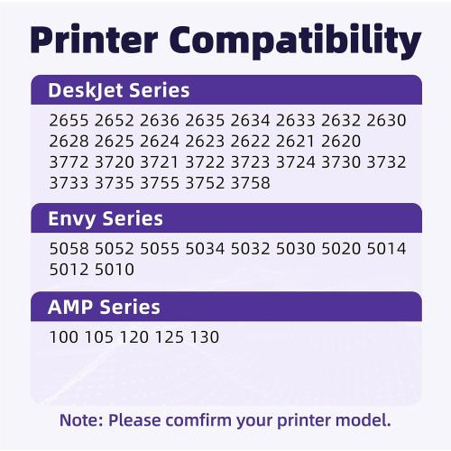 65XL Remanufactured Ink Cartridges Combo Pack Compatible with HP 65 XL Ink Cartridges Compatible with HP DeskJet 3755 3700 Series Printers (B CMY, 2 Packs)