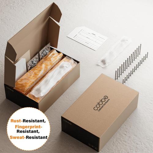 Cobbe Elite 10 Pack Elegant Matte Black Cabinet Pulls, 3 Inch Hole Center, Handles for Kitchen Bathroom Cabinets and Drawers