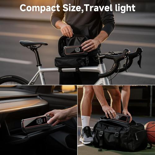 OlarHike Tire Inflator Portable Air Compressor, Dual Power-3 * 2000mAh & 12V DC