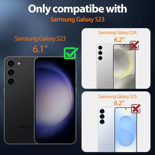 Gritup for Samsung Galaxy-S23-Case with Magsafe, 2×Screen Protector | S23 Magnetic Phone Case Anti-Fingerprint Military Grade Shockproof Protective Cover for Galaxy S23 Black