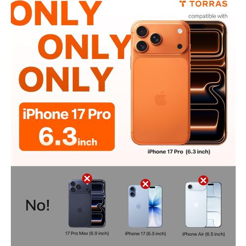 TORRAS Ostand Q3 Air for iPhone 17 Pro Case 6.3'' with Stronger Magnetic Stand, Fit for Magsafe, Airbags Miltary Protection, Camera Control for iPhone 17 Pro Case, Shockproof & Stylish, Shadow Black