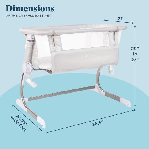 Baby Delight Beside Me Dreamer Bassinet | Bedside Sleeper | 7-Position Height Adjustment | Driftwood Grey