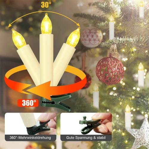 50PCS LED Flameless Candles Battery Operated Christmas Tree Candles with Remote, Button Cell Battery, Timer, Dimmer Battery Candle Flickering Warm Light Window Candle Christmas Home Decor