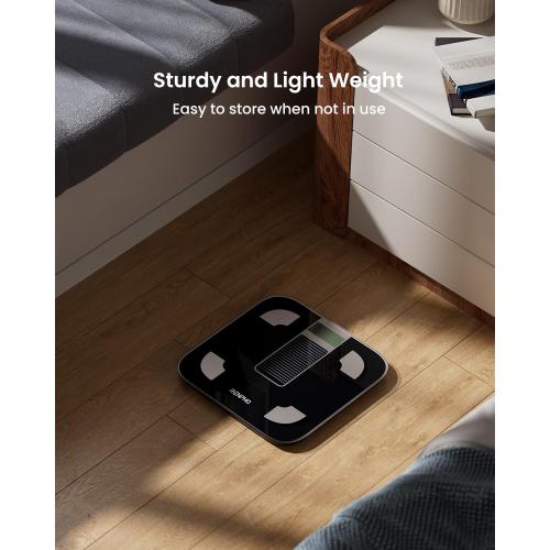 RENPHO Smart Scale with Endless Power, Solar-Powered Scale for Body Weight, No Batteries Needed, Digital Bluetooth Body Fat Scale, Body Composition Monitor with Smart App, 400 lbs-Elis Solar 1