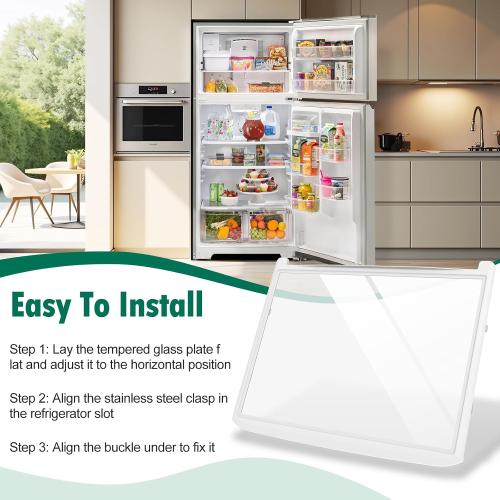 Upgraded AHT73514301 Refrigerator Tempered Glass Shelf Assembly Replacement Compatible with LG Refrigerator Parts Replace AP5676688 PS7788910 EAP7788910 Kenmore Refrigerator Glass Shelf