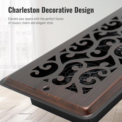 Register Booster Fan for 4 x 12 Register Holes, Quiet Vent Fan Booster with Intelligent Thermostat, Improves Heating Cooling, App Control, 10-Speeds, Charleston Smart Register Vent, ORB