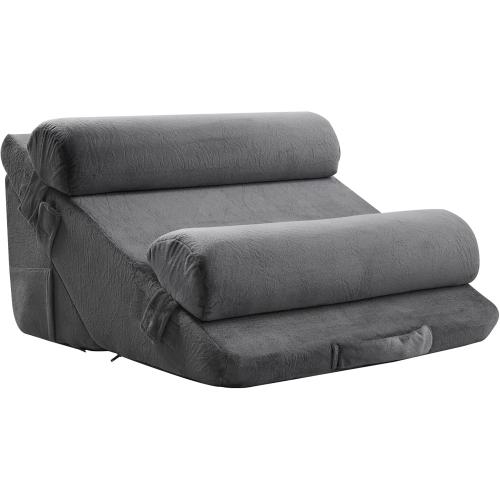 VEVOR Wedge Pillow for Sleeping, 4 Pcs Adjustable Orthopedic Bed Wedge Set, Support Arm Leg Neck Shoulder, Post Surgery Pillow for Back Pain, Acid Reflux, Snoring Relief, Sitting up in Bed, Dark Grey