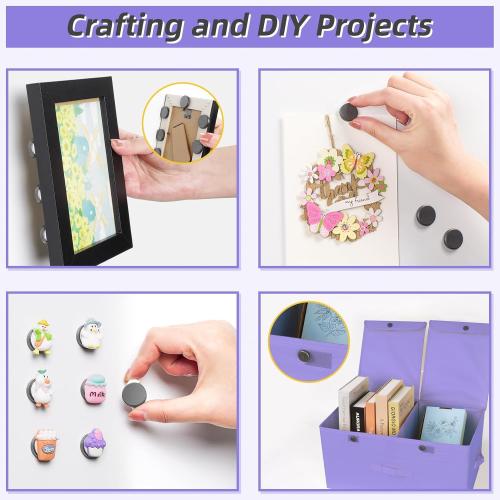 VNDUEEY Strong Magnets with Adhesive Backing, 0.7 * 0.12 inch Small Round Magnets for Crafts, Circle Magnet Ceramic Magnet for Fridge, DIY, Science Projects, Whiteboard (Black)