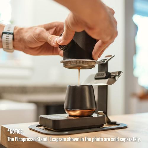 BLACK WACACO Picopresso Portable Espresso Maker Bundled with Protective Case, Pro-level Specialty Coffee Machine, Compatible Ultra-fine Grind, Manually Operated Travel Coffee Maker
