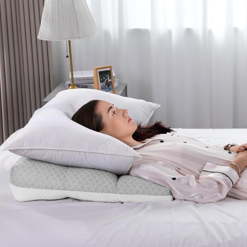 MABOZOO Leg Elevation Pillows, Triangle Height Adjustable Knee Wedge Pillow Bed Wedge for Sleeping, Leg Wedges for Knee Support, Leg Elevation, Knee Hip Back Pain Relief(Gray, 23 * 23 * 6 in)