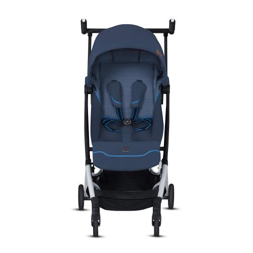 gb Pockit  All City, Ultra Compact Lightweight Travel Stroller with Front Wheel Suspension, Full Canopy, and Reclining Seat in Night Blue