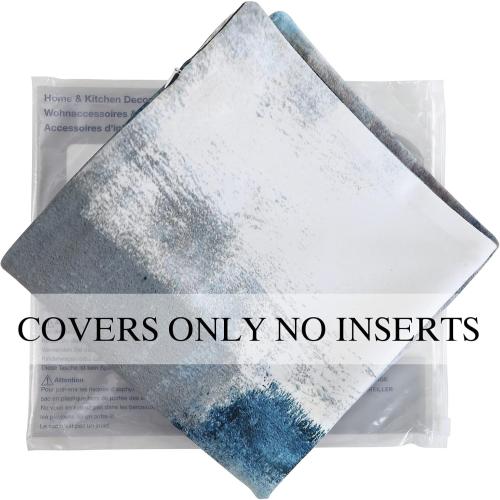 Set of 2 Blue and Grey Art Artwork Contemporary Decorative Gray Home Decorative Throw Pillows Covers Cushion Cover for Bedroom Sofa Living Room 18X18 Inches