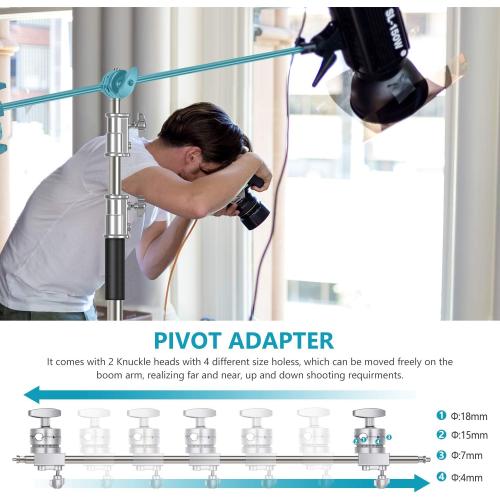 Neewer 10 Feet/3 Meters Adjustable C-Stand Light Stand with 4 Feet/1.2 Meters Extension Boom Arm, 2 Pieces Grip Head and Carry Bag for Photography Studio Video Reflector, Umbrella, Monolight, etc