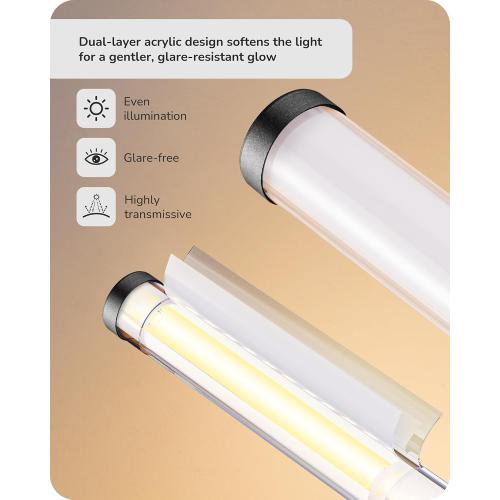 EDISHINE LED Skinny Table Lamp，Modern Slim Desk Lamp with 360° Illumination