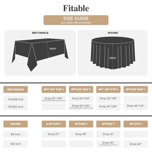 Fitable 8 Pack Table Cloth Rectangle Table: Stain and Wrinkle Resistant Tablecloth Rectangular, Washable Polyester Tablecloths for Wedding Party Dining Banquet Event Catering(White, 70x120 Inch)